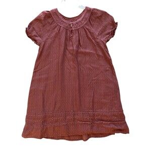 Zara Girls Dress Size 13/14 (164 cm) Soft Collection Pink‎ Lace Trim Boho Style